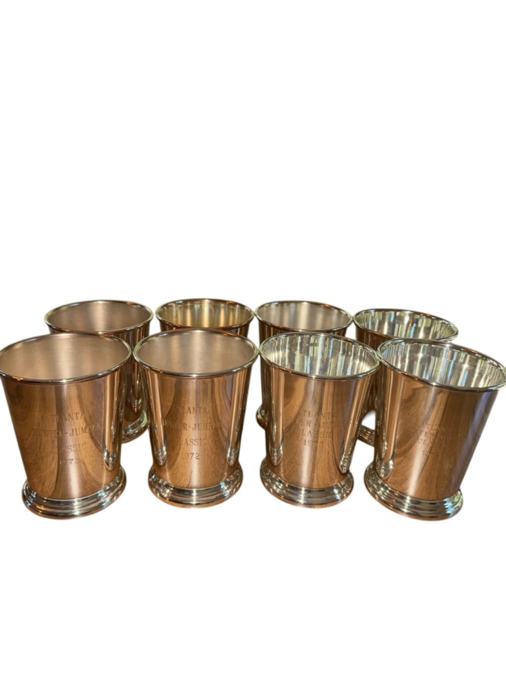 Vintage Mint Julep Cups Set 8 Atlanta Hunter Jumper Classic Sheridan Silverplate - Picture 3 of 17